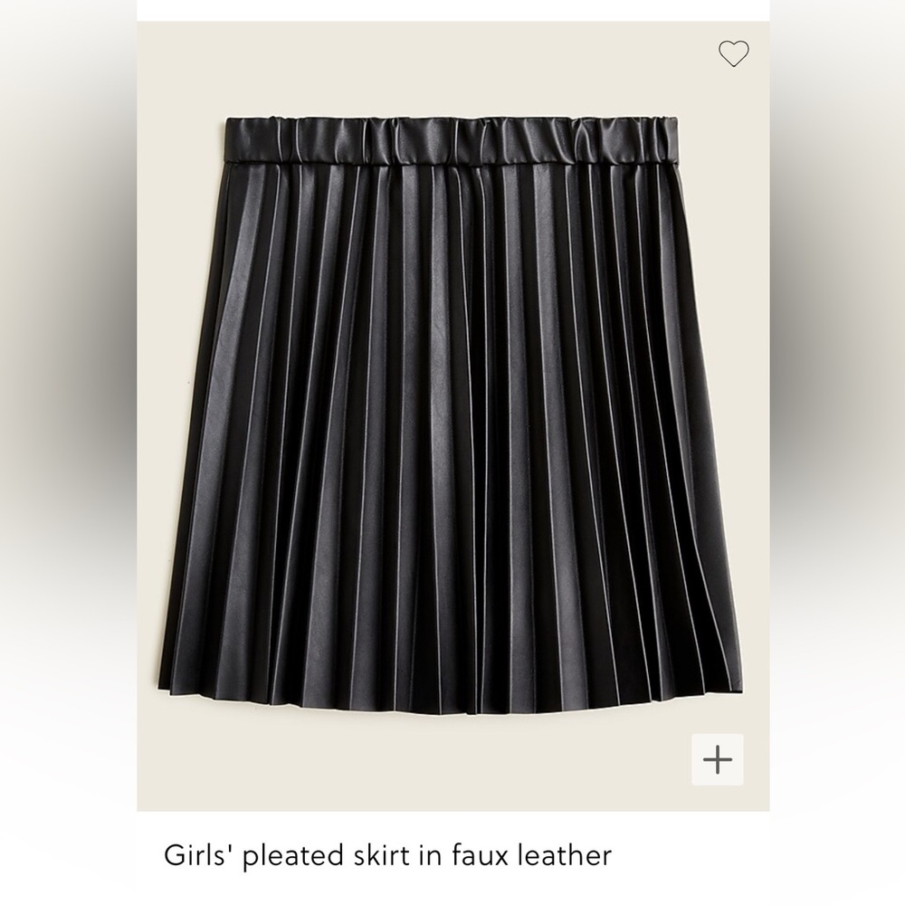 Crewcuts faux leather pleated skirt
